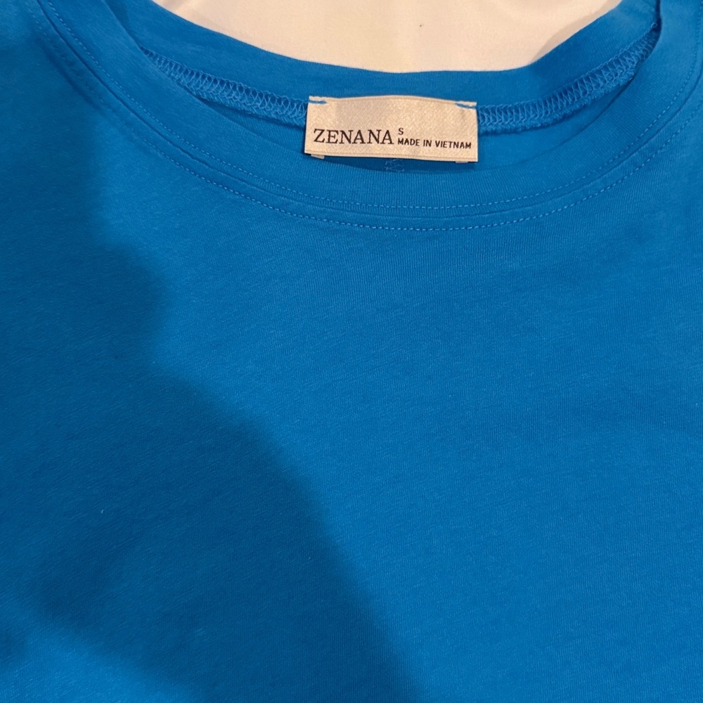 #109 COTTON ZENANA ROUNDED BOTTOM TOP - Picture 3 of 3